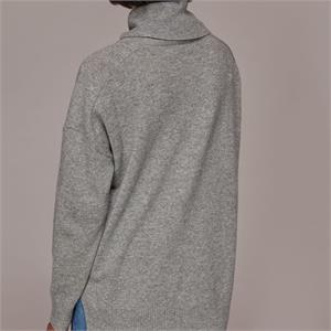 Whistles Grey Cashmere Roll Neck Jumper